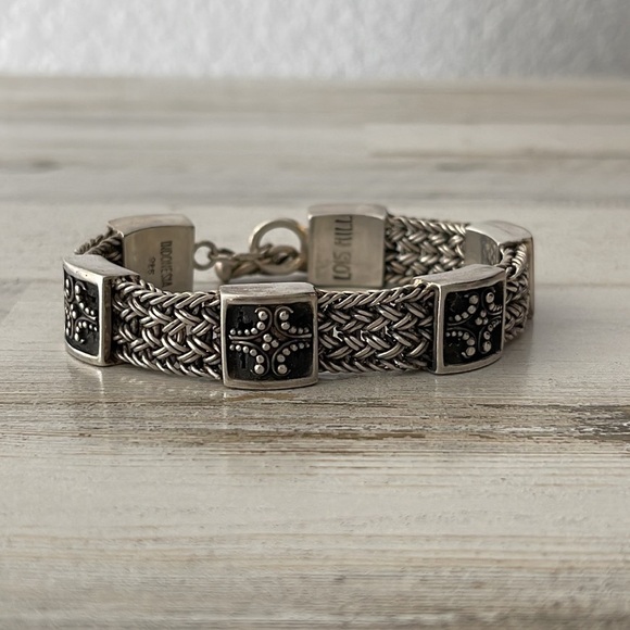Vintage Lois Hill Woven Silver Station Bracelet. - Picture 2 of 10